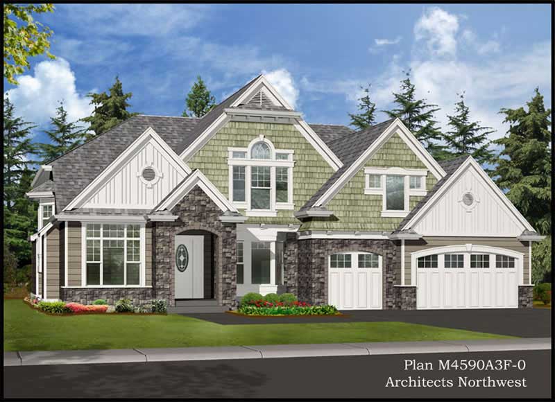 4-Bedroom, 4590 Sq Ft Craftsman Home Plan - 115-1109 - Main Exterior