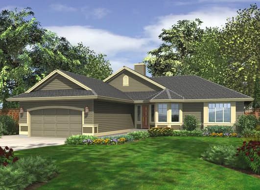 3-Bedroom, 1654 Sq Ft Ranch Home Plan - 115-1113 - Main Exterior