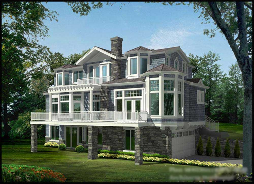 4-Bedroom, 4036 Sq Ft Multi-Level Home Plan - 115-1127 - Main Exterior