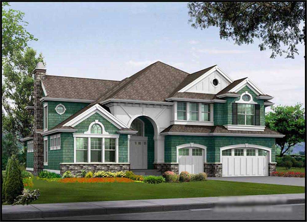 4-Bedroom, 4750 Sq Ft Craftsman House Plan - 115-1157 - Front Exterior