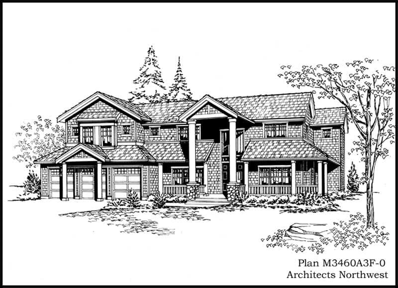 4-Bedroom, 3460 Sq Ft Colonial Home Plan - 115-1158 - Main Exterior