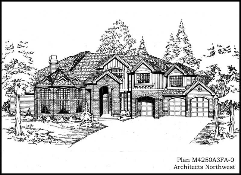 4-Bedroom, 4250 Sq Ft European Home Plan - 115-1166 - Main Exterior