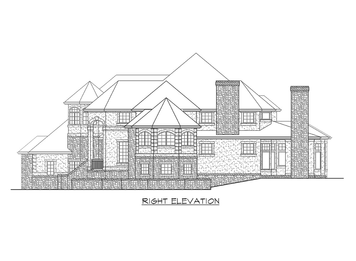 Home Plan Right Elevation