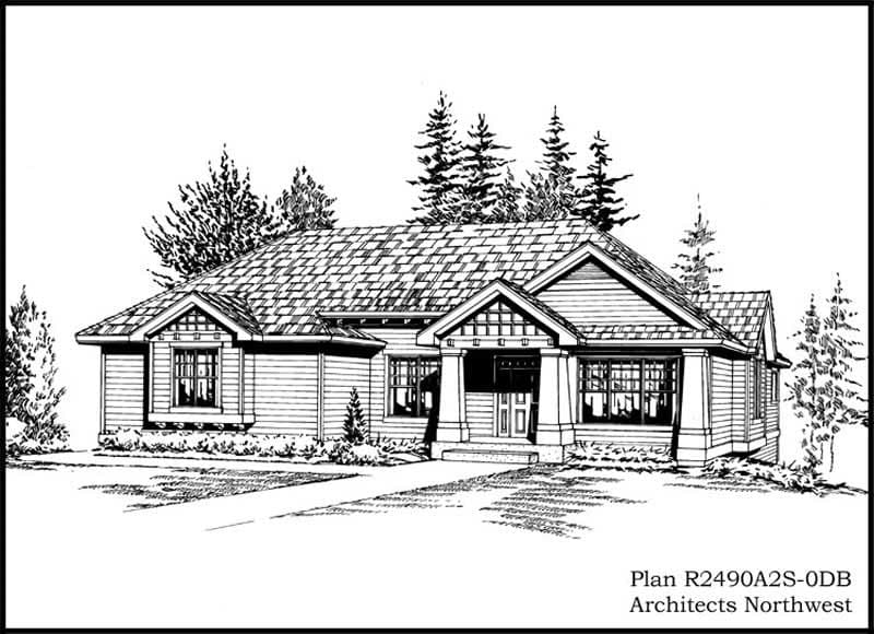 4-Bedroom, 2490 Sq Ft Ranch House Plan - 115-1208 - Front Exterior