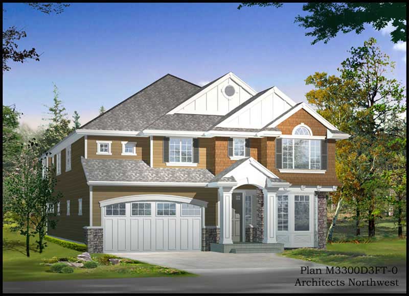 4-Bedroom, 3220 Sq Ft Traditional Home Plan - 115-1216 - Main Exterior