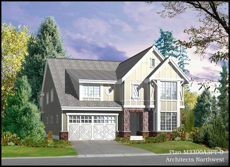 4-Bedroom, 3300 Sq Ft Tudor House Plan - 115-1225 - Front Exterior
