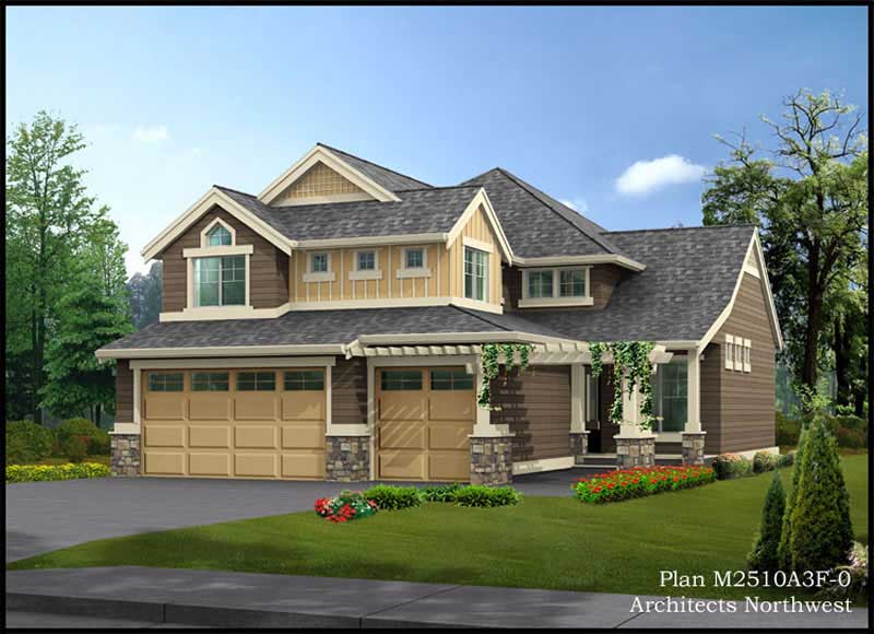 3-Bedroom, 2510 Sq Ft Multi-Level Home Plan - 115-1302 - Main Exterior