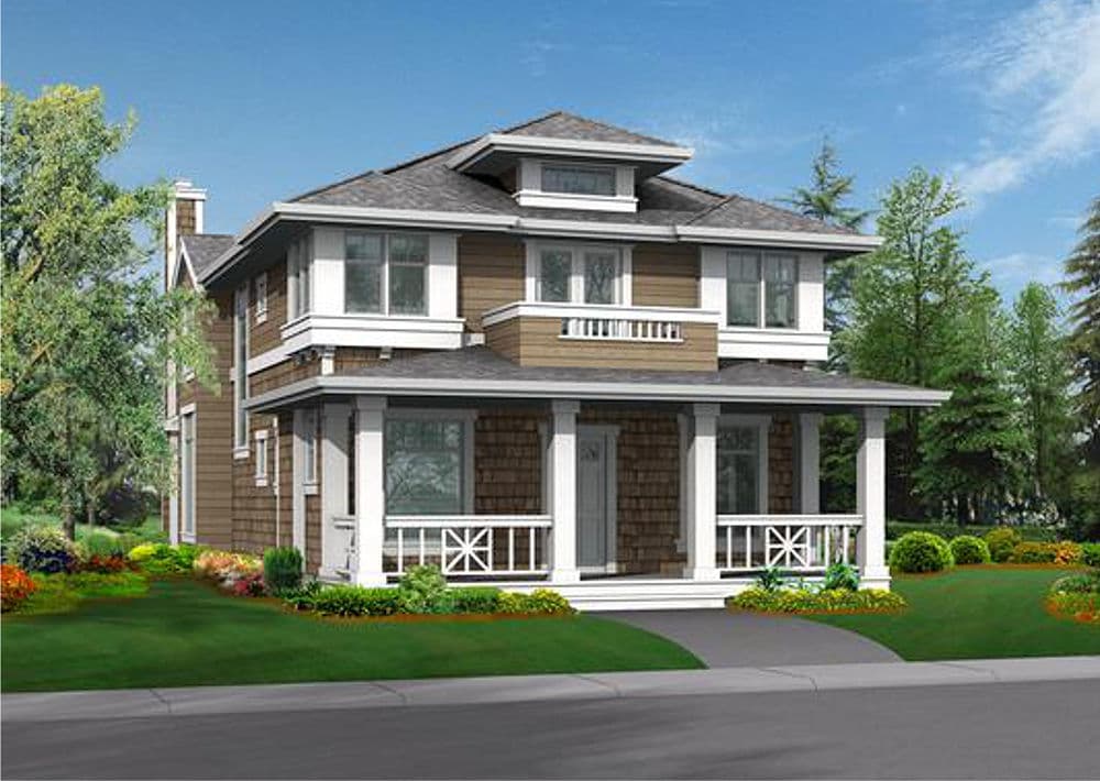 3-Bedroom, 2830 Sq Ft Shingle Home Plan - 115-1330 - Main Exterior