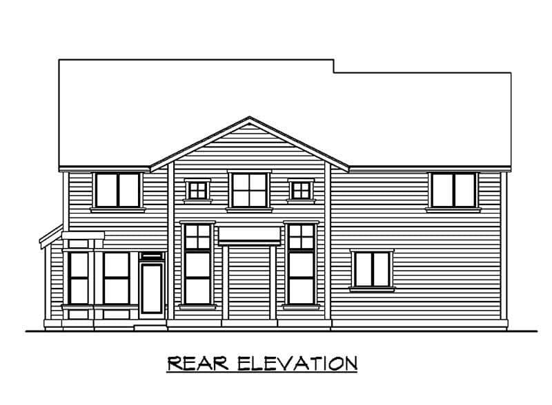 House Plan Rear Elevation