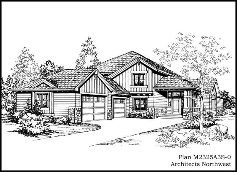 3-Bedroom, 2325 Sq Ft European House Plan - 115-1349 - Front Exterior