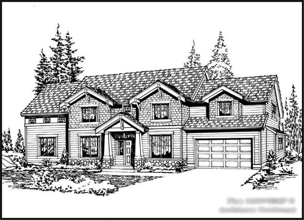 3-Bedroom, 2870 Sq Ft Colonial Home Plan - 115-1351 - Main Exterior