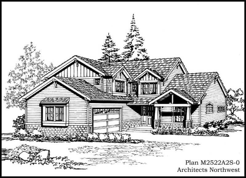 3-Bedroom, 2522 Sq Ft Craftsman Home Plan - 115-1374 - Main Exterior