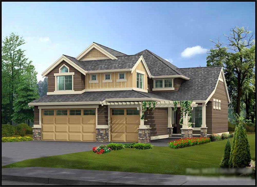 5-Bedroom, 3420 Sq Ft Multi-Level Home Plan - 115-1375 - Main Exterior