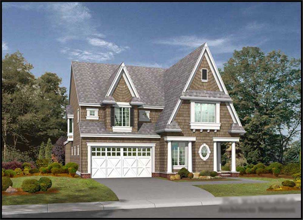 4-Bedroom, 3550 Sq Ft Tudor House Plan - 115-1401 - Front Exterior