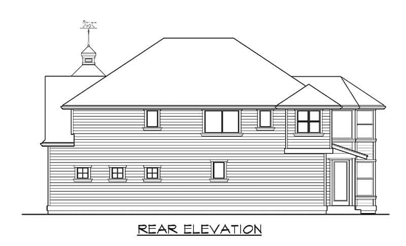 Home Plan Rear Elevation of this 4-Bedroom,2775 Sq Ft Plan -115-1425