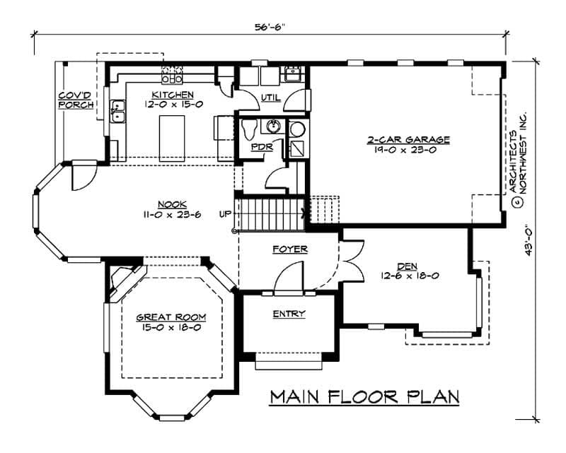 Floor Plan First Story of Historic Plan #115-1425