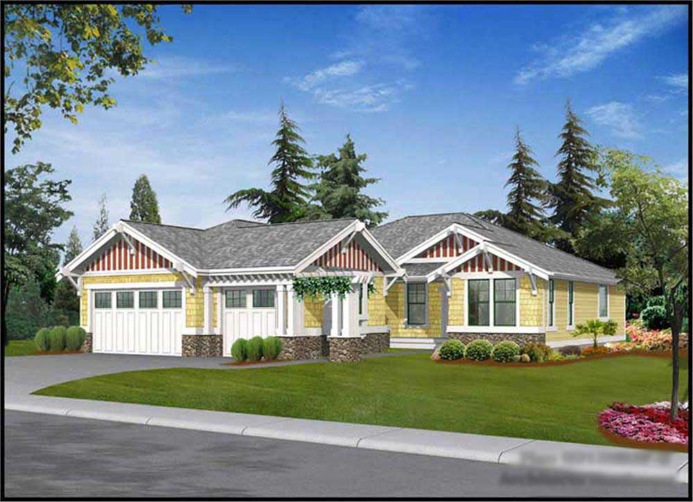 3-Bedroom, 2135 Sq Ft Craftsman House Plan - 115-1437 - Front Exterior