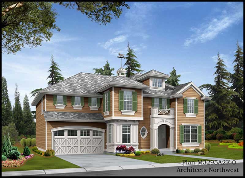4-Bedroom, 3295 Sq Ft Traditional Home Plan - 115-1464 - Main Exterior