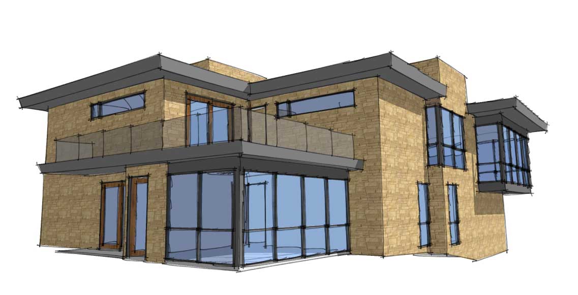 Home Plan Rear Elevation