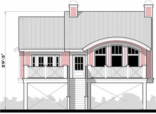3-Bedroom, 1965 Sq Ft Coastal Home Plan - 116-1075 - Main Exterior