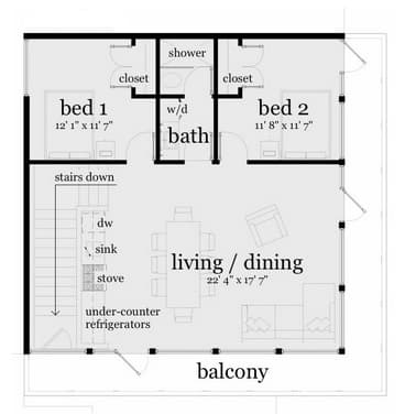 Floor Plan First Story of Modern Plan #116-1082