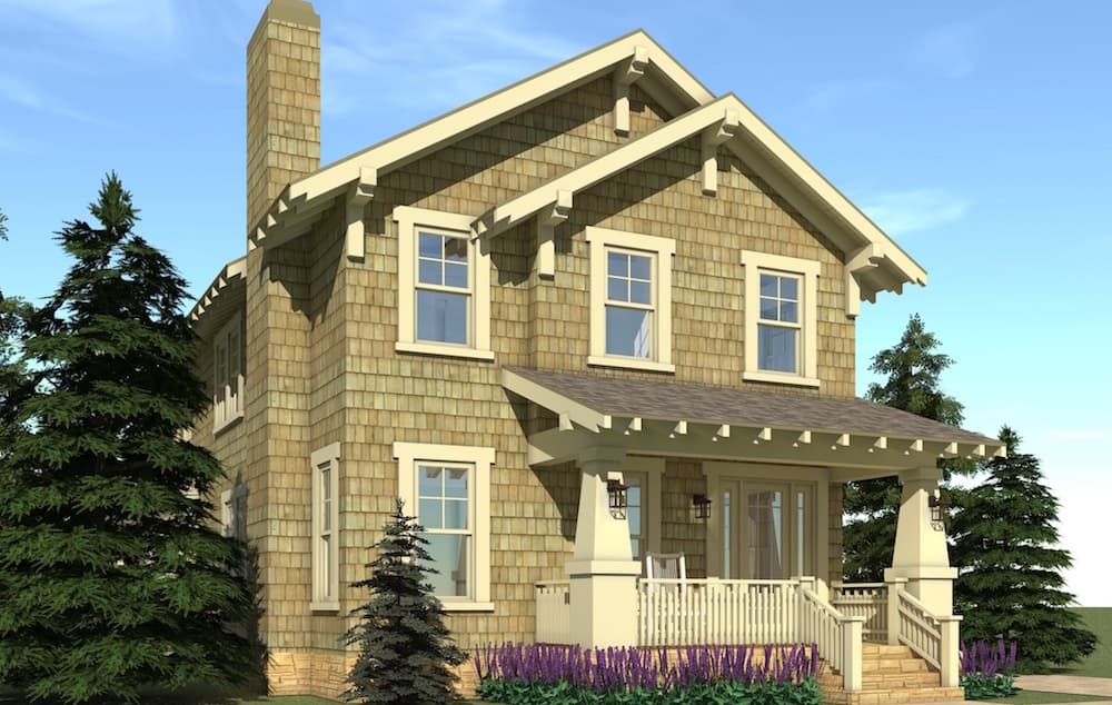 3-Bedroom, 3117 Sq Ft Craftsman Home Plan - 116-1102 - Main Exterior