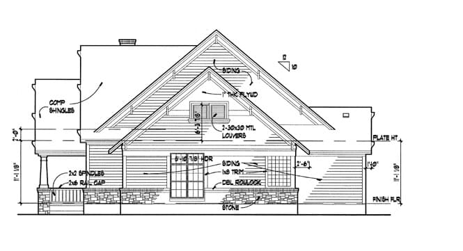 Home Plan Right Elevation