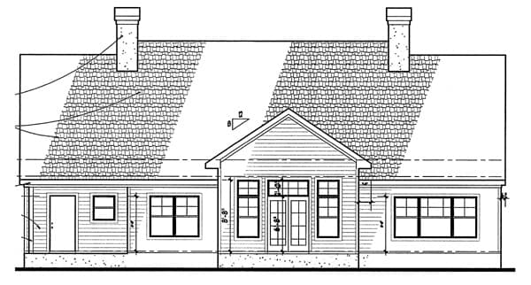Home Plan Rear Elevation