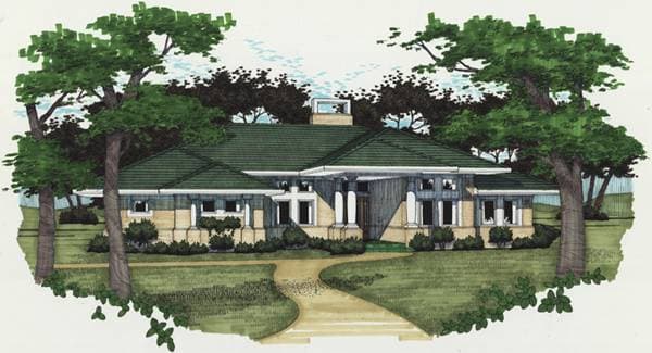 3-Bedroom, 1830 Sq Ft Contemporary Home Plan - 117-1012 - Main Exterior