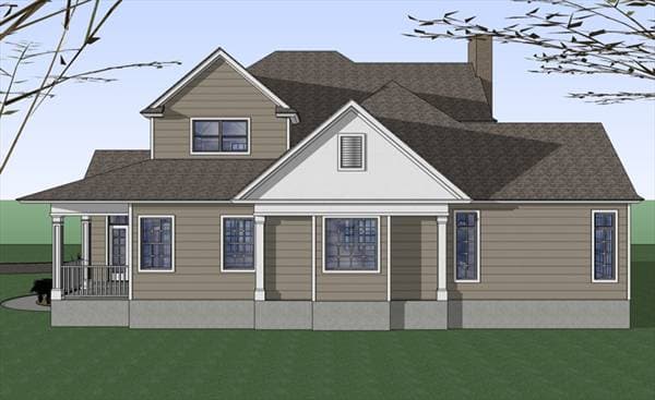 Home Plan Rear Elevation