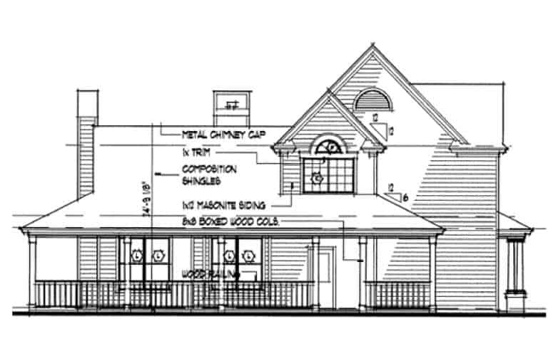 Home Plan Left Elevation of this 3-Bedroom,2420 Sq Ft Plan -117-1046