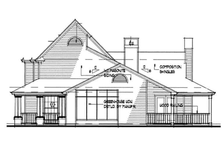 Home Plan Right Elevation of this 3-Bedroom,2420 Sq Ft Plan -117-1046