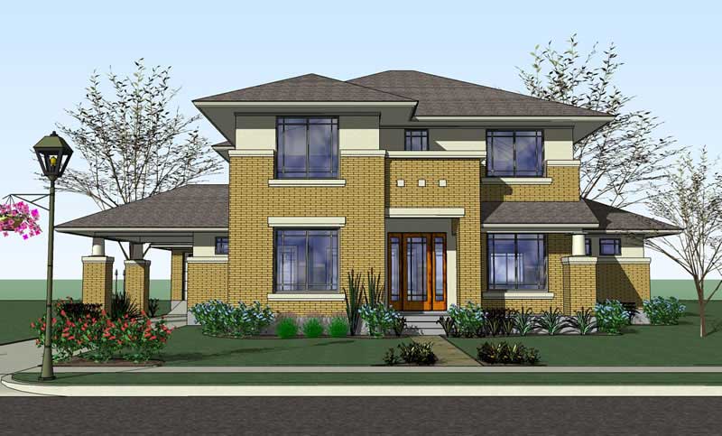 4-Bedroom, 3497 Sq Ft Traditional Home Plan - 117-1057 - Main Exterior