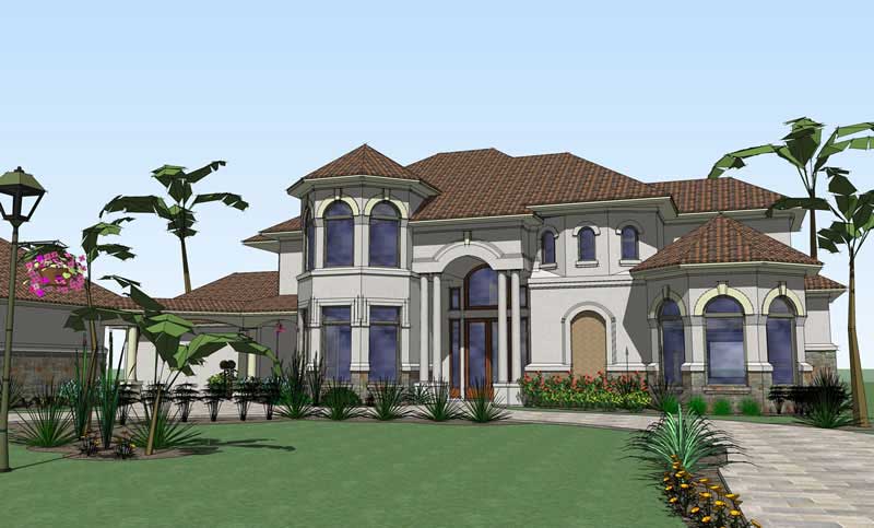 6-Bedroom, 6024 Sq Ft Home Plan - 117-1066 - Main Exterior