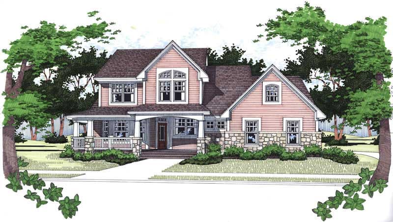 4-Bedroom, 1999 Sq Ft House Plan - 117-1070 - Front Exterior