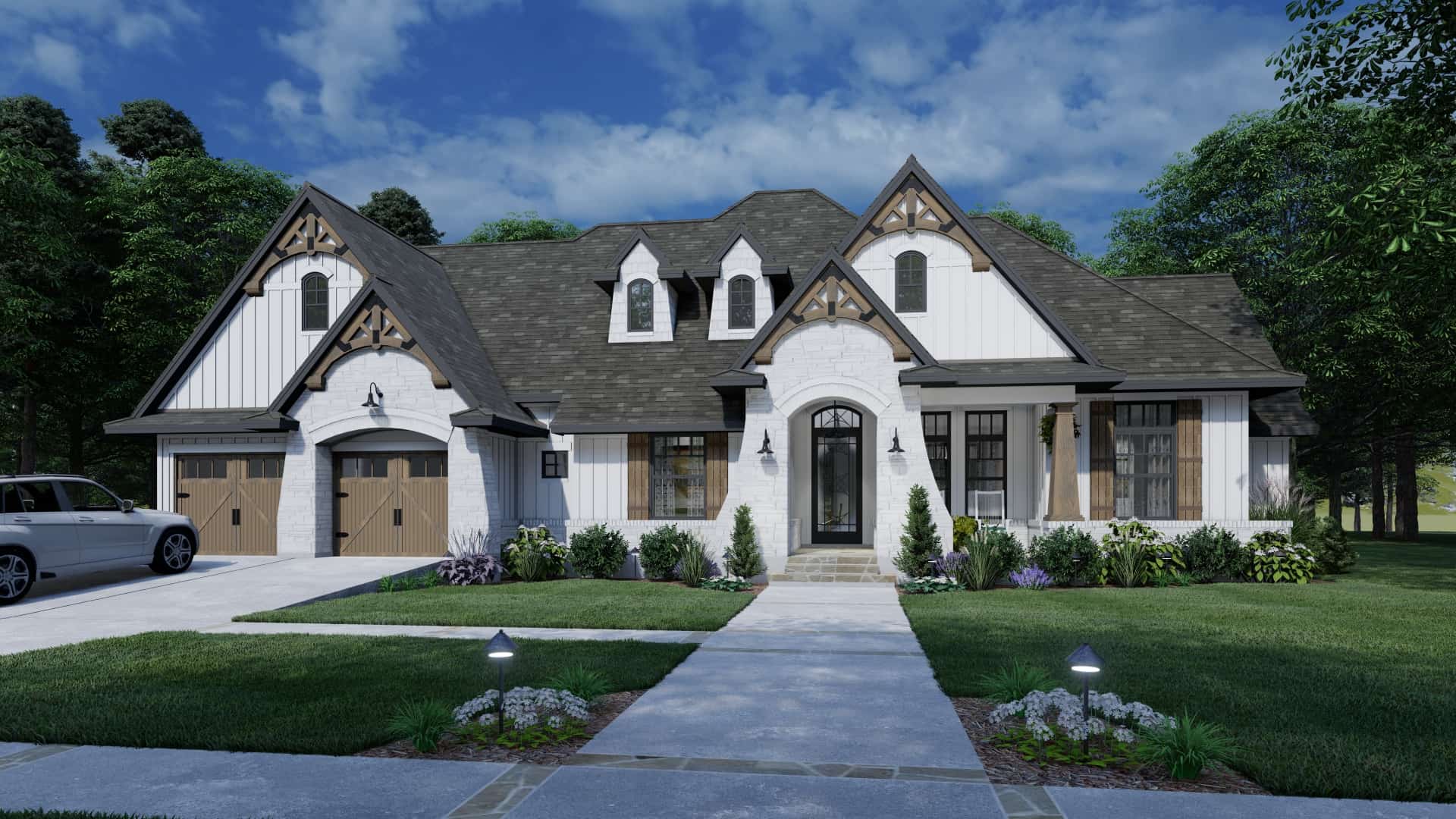 4-Bedroom, 2353 Sq Ft European Home Plan - 117-1136 - Main Exterior