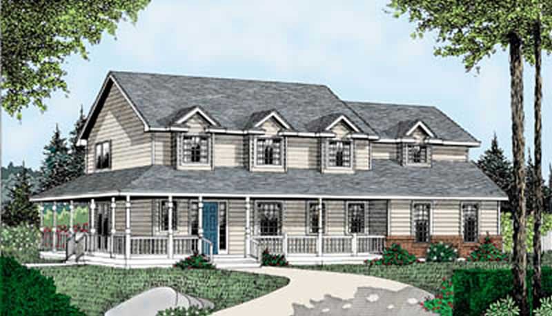 3-Bedroom, 2184 Sq Ft Country House Plan - 119-1019 - Front Exterior