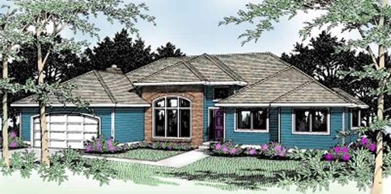 3-Bedroom, 2255 Sq Ft Ranch House Plan - 119-1041 - Front Exterior