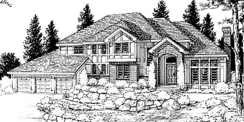 4-Bedroom, 4130 Sq Ft European House Plan - 119-1064 - Front Exterior