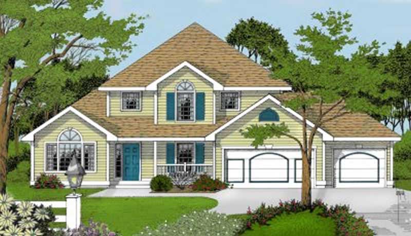 3-Bedroom, 2195 Sq Ft Country House Plan - 119-1154 - Front Exterior
