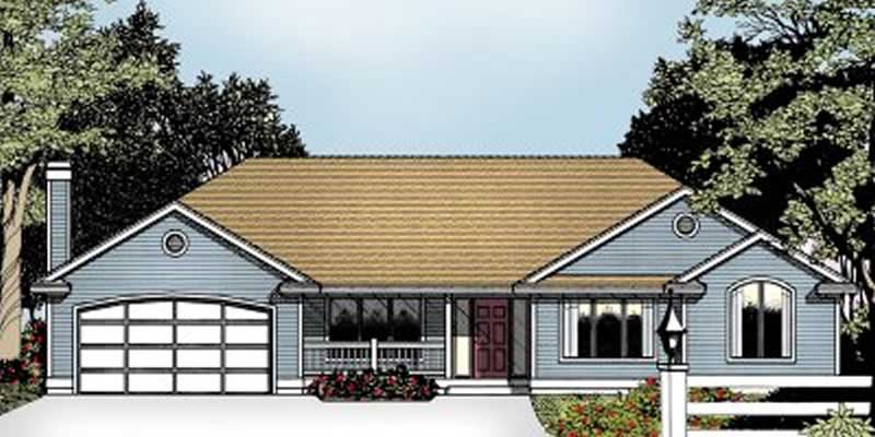3-Bedroom, 2163 Sq Ft Ranch House Plan - 119-1160 - Front Exterior