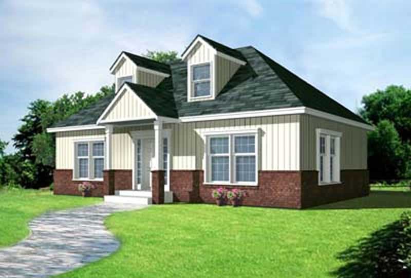 2-Bedroom, 1000 Sq Ft Ranch Home Plan - 119-1234 - Main Exterior
