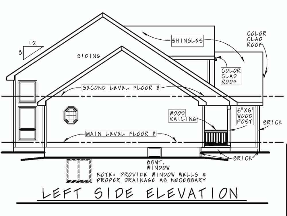 Home Plan Left Elevation