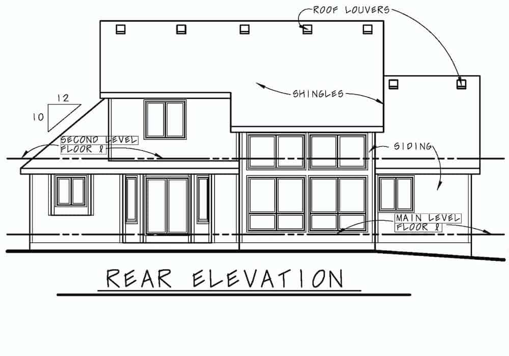 Home Plan Rear Elevation