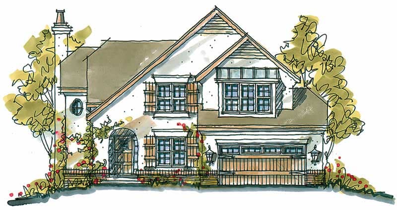4-Bedroom, 2363 Sq Ft European Home Plan - 120-1321 - Main Exterior