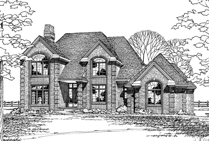 4-Bedroom, 3337 Sq Ft European Home Plan - 120-1331 - Main Exterior
