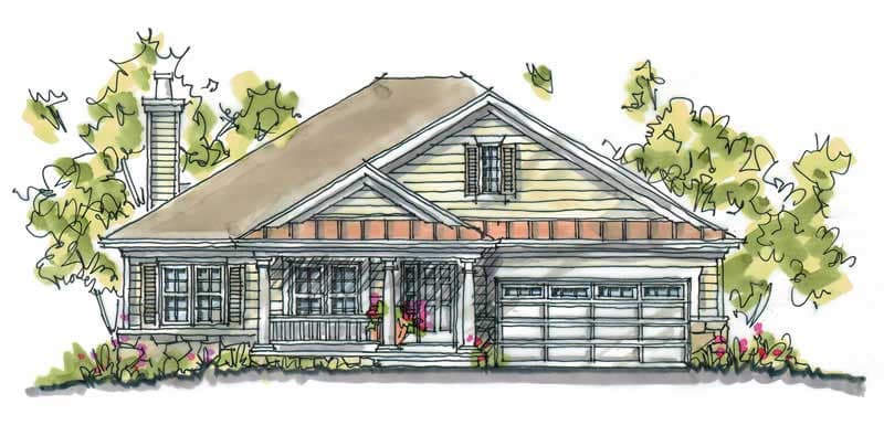 3-Bedroom, 1724 Sq Ft Country Home Plan - 120-1350 - Main Exterior