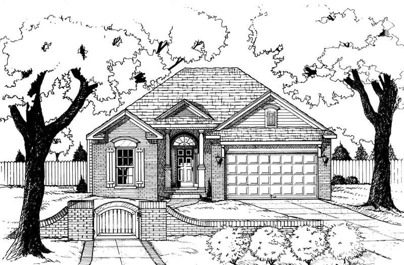 2-Bedroom, 1339 Sq Ft Ranch Home Plan - 120-1664 - Main Exterior