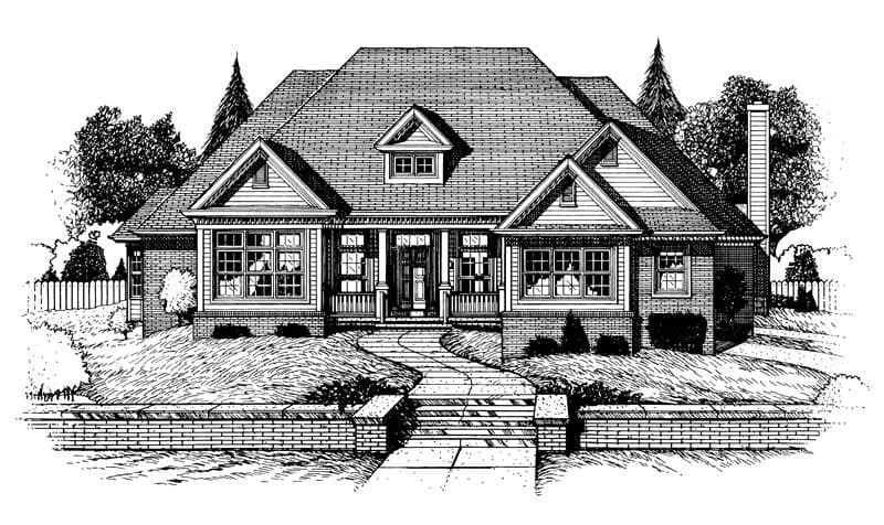 3-Bedroom, 2579 Sq Ft Country House Plan - 120-1917 - Front Exterior