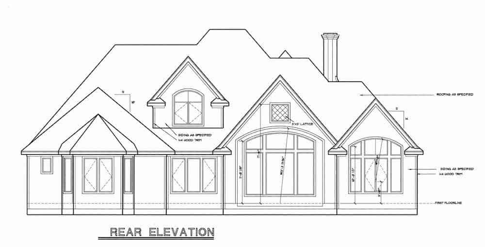 Home Plan Rear Elevation